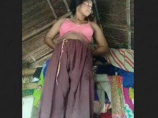 A coy village maiden revealing her allure