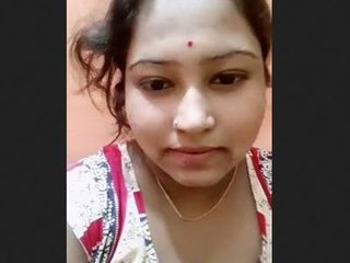 Curvaceous wife reveals her breasts and intimate area