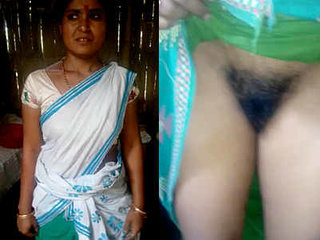 Indian wife reveals her intimate parts to her partner
