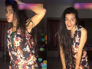 Tara Shukla performs a dance, revealing her cute brunette features and alluring thighs