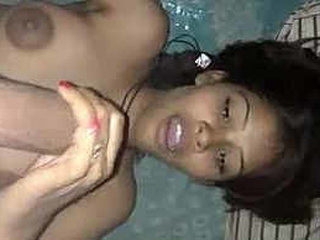 A pleasant girl enjoys giving oral pleasure with audible sounds