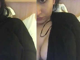 Almost revealing her breasts in a funny mishap