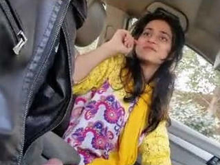 Sylheti girlfriend and lover's intimate encounter in a car