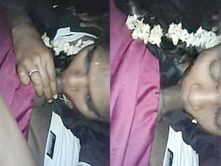 An Indian coed performs oral sex