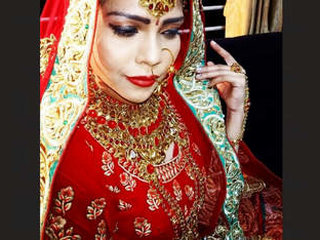 Indian newlywed wife reveals her breasts, intimate area, and attractive rear end