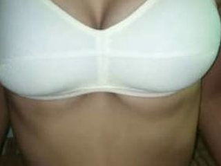 Indian babe in white bra flaunts her hot body