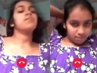 Cute girl loves to get naughty in a video call