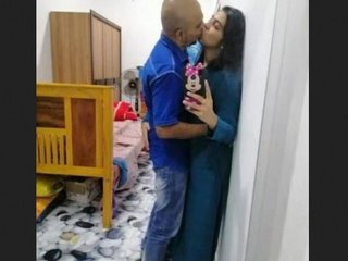 Passionate couple has intimate video call session