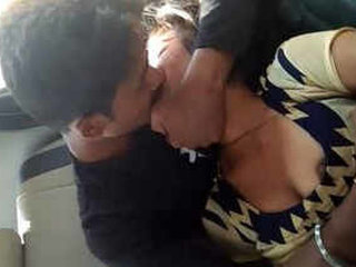 Horny Indian couple enjoys sucking boobs