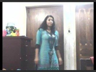 Shalwar-suit clad Bengali girl stripping and trying on dresses