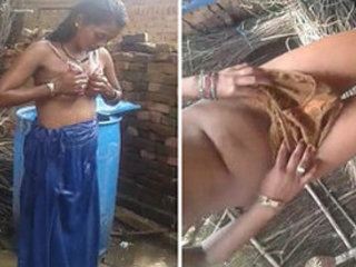 Desi teen caught masturbating outdoors by surprise