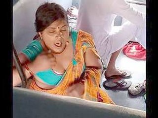 Curvy Desi Bhabi flaunts her big tits on train