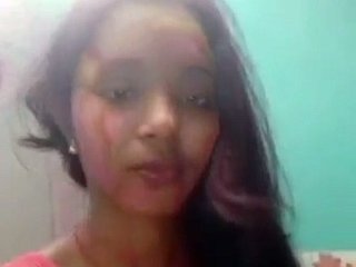 Indian girl in her natural beauty - Holi nude video