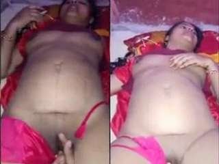 Desi couple's steamy sex session with nude college girl