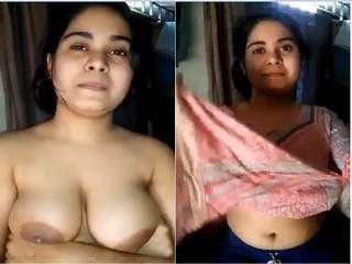 Desi beauty flaunts her big boobs in a naughty video