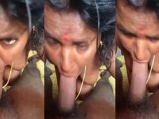 Mallu aunty gives a blowjob in a South Indian scandal video