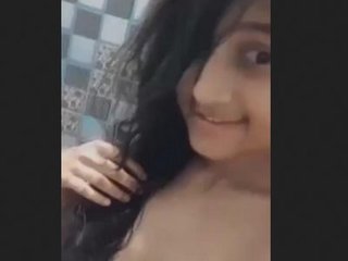 Beautiful girl in bathroom showing off her cute body