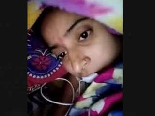 Indian girl enjoys video call with her lover