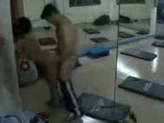 Desi girl gives a steamy blowjob after a workout with her gym trainer