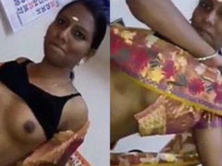 Tamil babe gives a blowjob and gets fucked on camera