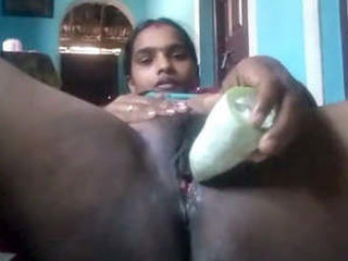 Bhabi masturbates with vegetables for pleasure