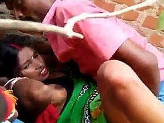 Desi Randi enjoys group sex with her young friends in the village