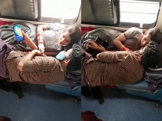 Desi couple's steamy train romance in a village setting