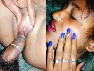 Horny wife wakes up husband for passionate nighttime fucking